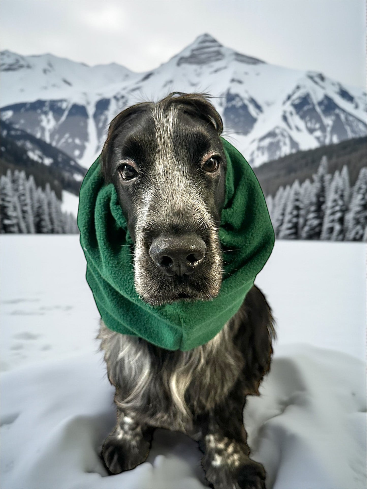 Snood Cane in Pile Personalizzabile | Copri Orecchie Caldo Invernale Verde Bottiglia