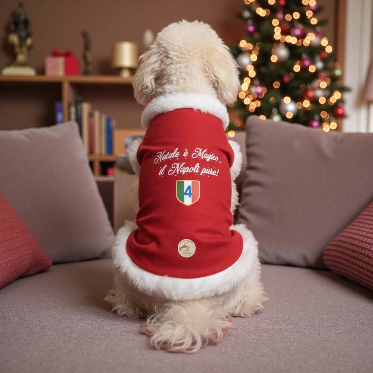 Maglia natalizia calcio Napoli per cani