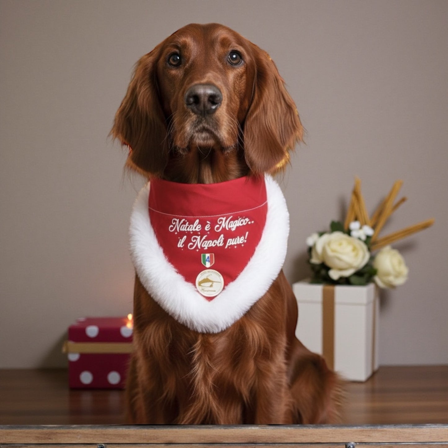 Bandana natalizia calcio Napoli per cani