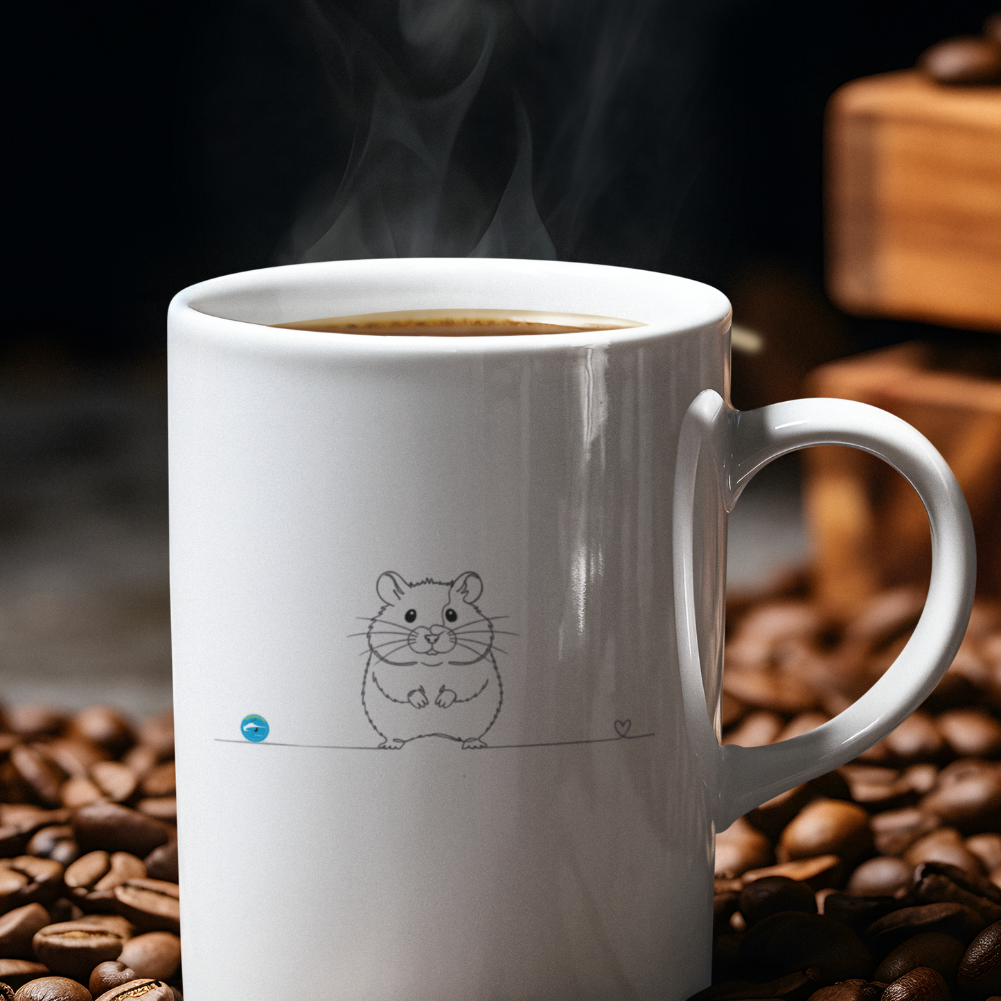Tazza Criceto e cuore - Line Art