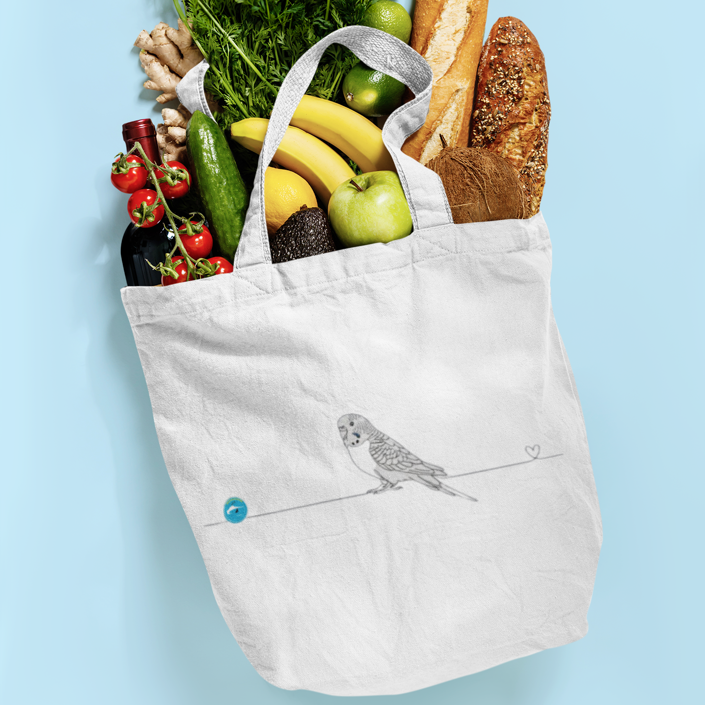 borsa con pappagallino