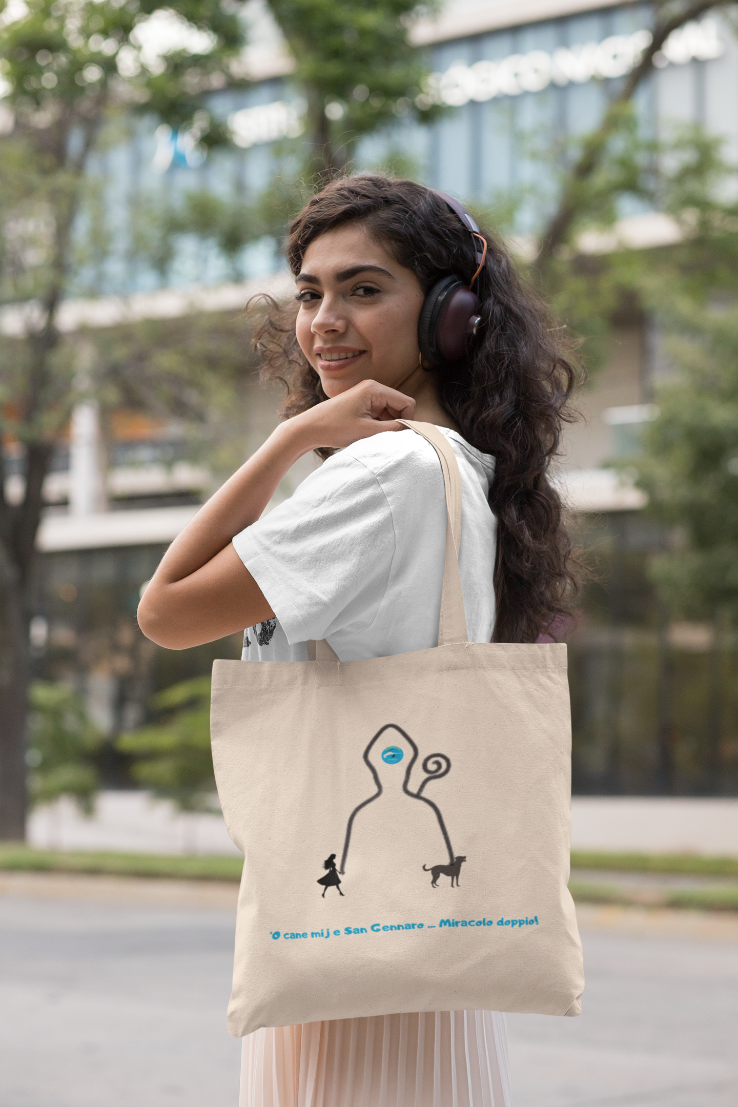 Borsa Tote Riciclata per donna"San Gennaro & Cane" – Eco-Friendly