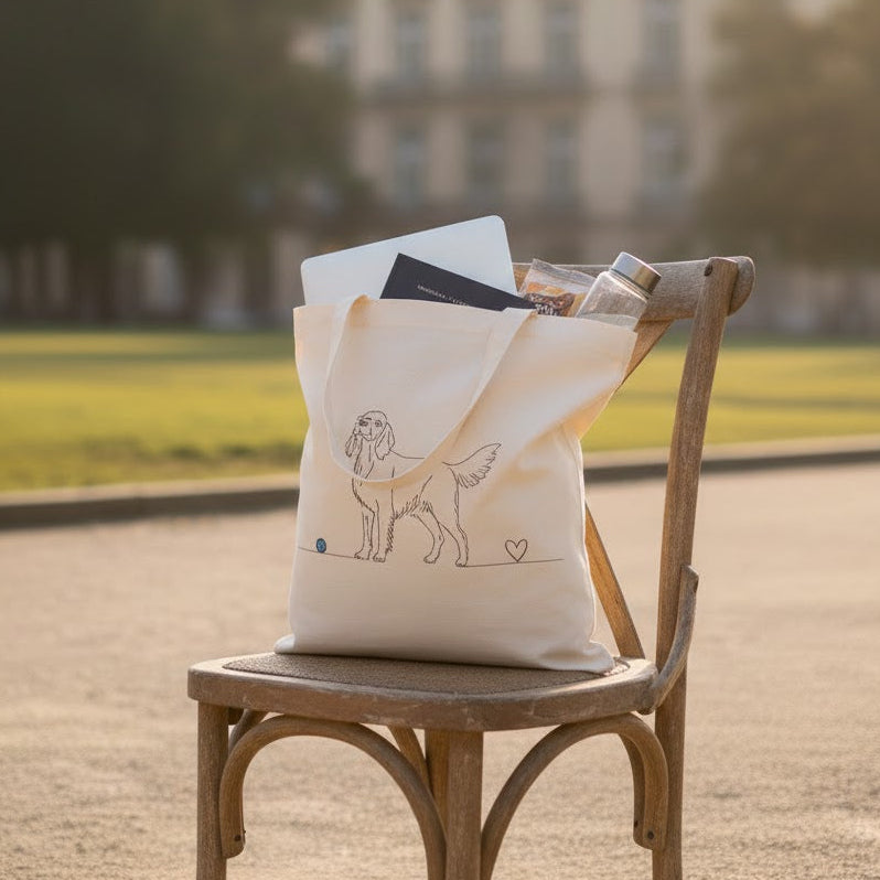 Borsa cotone eco-friendly - Setter e cuore - Line Art
