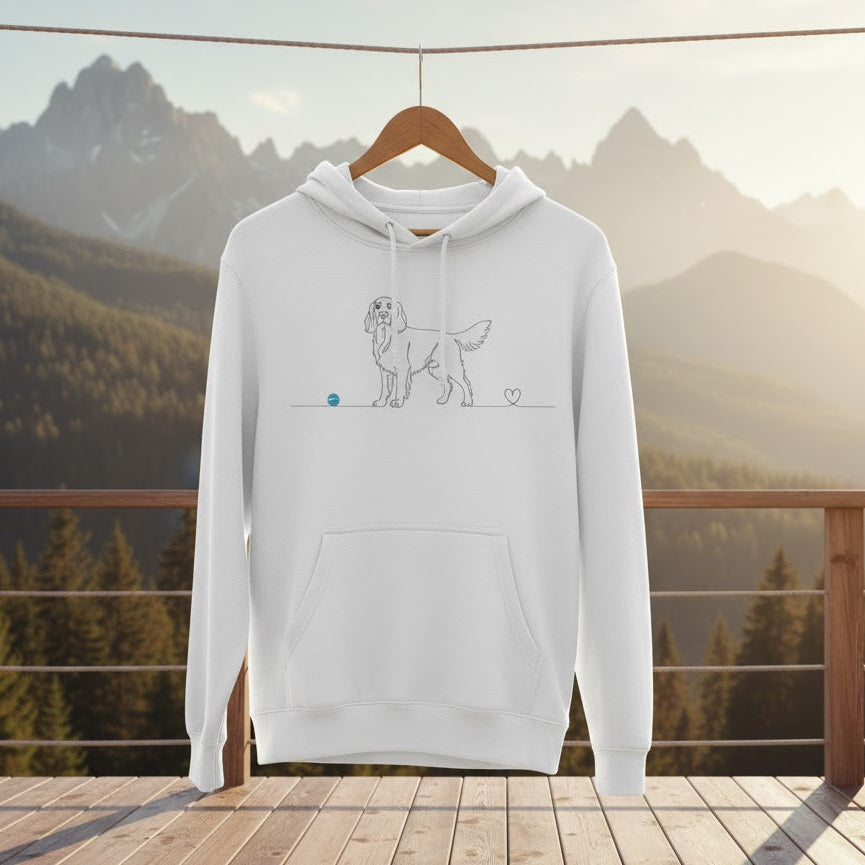 Felpa Unisex con Cappuccio - Setter e cuore - Line Art