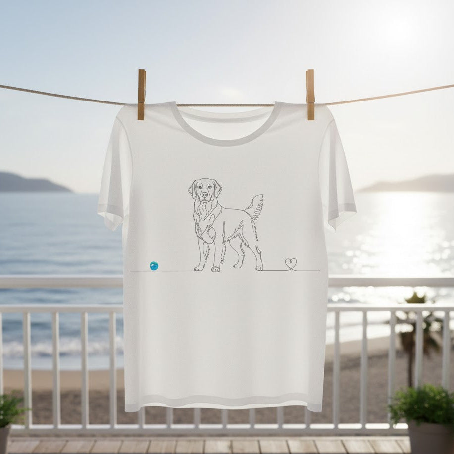 T-Shirt Unisex Cotone biologico - Golden Retriever - Line Art