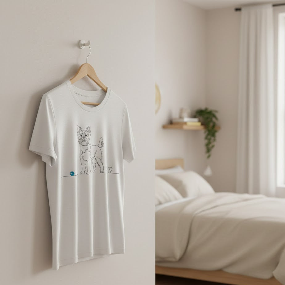 T-Shirt Unisex cotone biologico- Yorkshire e cuore - Art Line