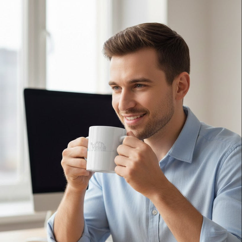 Tazza tartaruga e cuore - Line Art