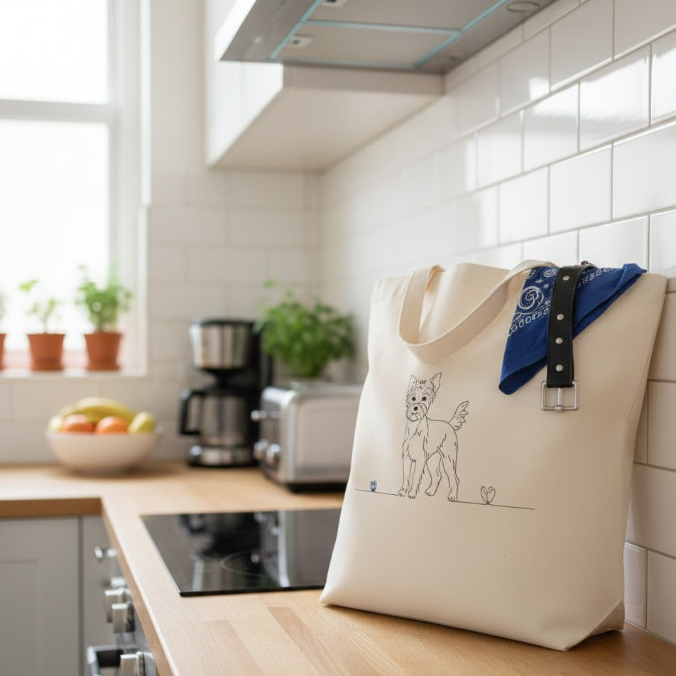 Borsa in cotone Eco-Friendly - Yorkshire e cuore - Line Art