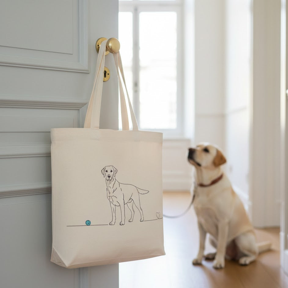 Borsa eco-friendly - Labrador e cuore - Line Art