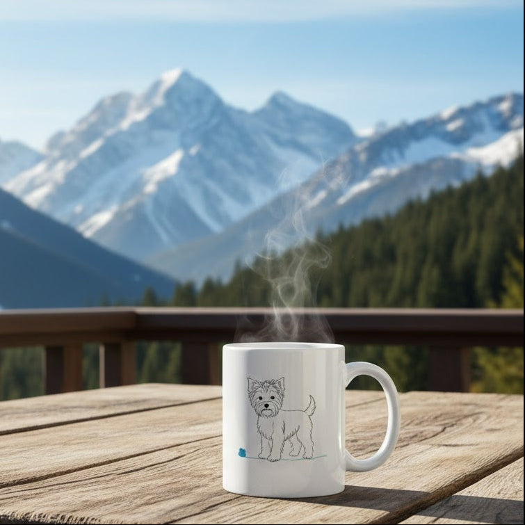 Tazza Yorkshire e cuore - Line Art