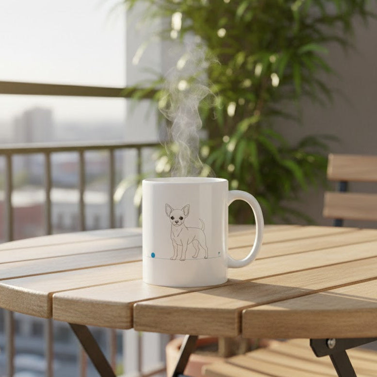 Tazza Chihuahua e cuore - Line Art