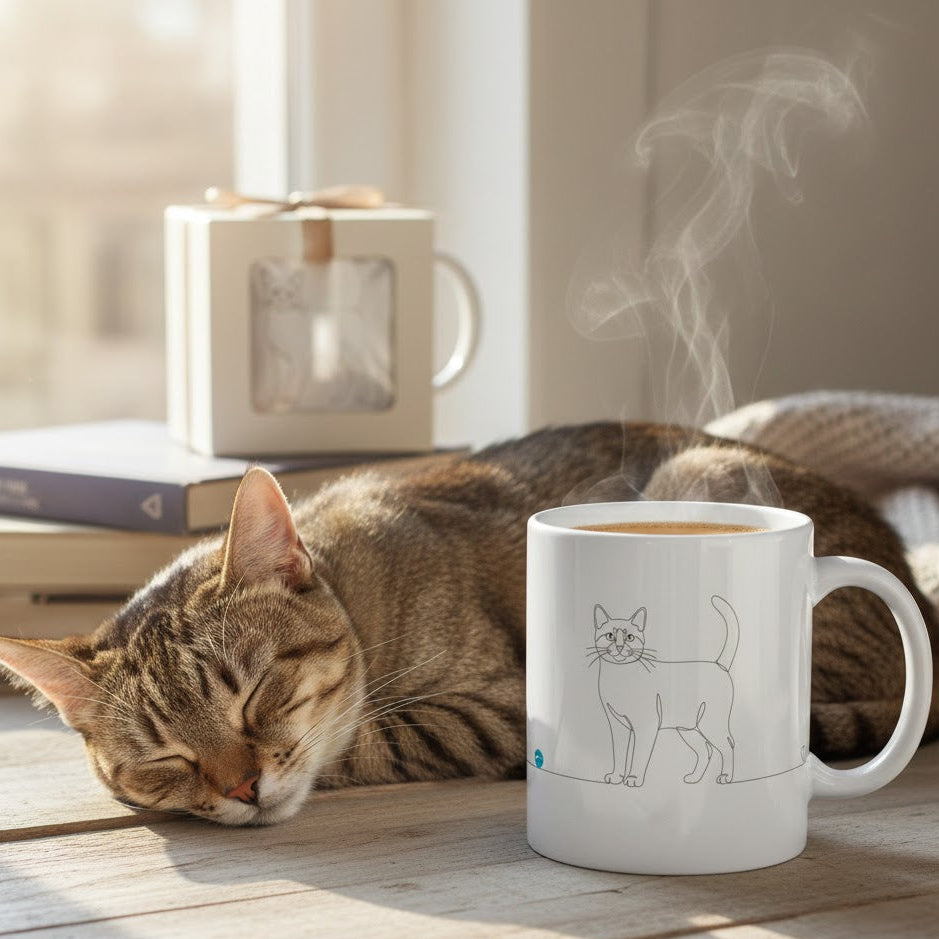tazza line at gatto a pelo corto