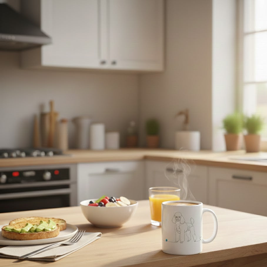 Tazza Barboncino e Cuore - Line Art