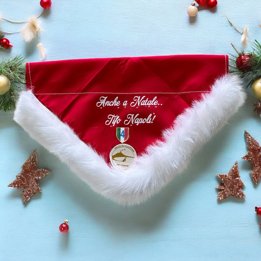 Bandana Natalizia per cani - Calcio Napoli - “Anche a Natale .. Tifo Napoli!”
