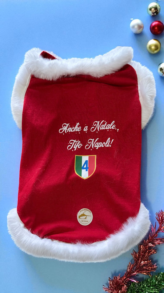 Maglia Natalizia per cani - Calcio Napoli - Anche a Natale .. Tifo Napoli!