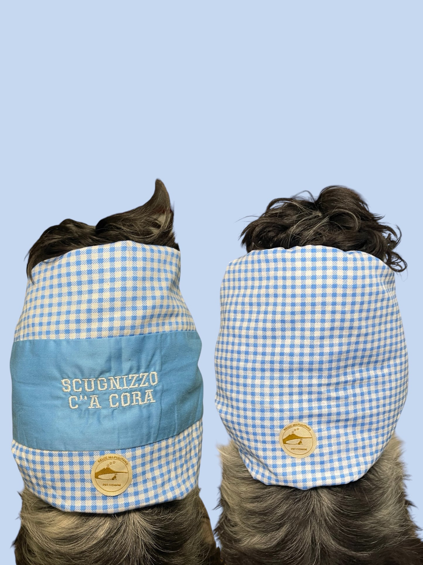 Snood Cane Double-Face in Puro Cotone con Ricamo: "’Scugnizzo c’ ‘a cora"