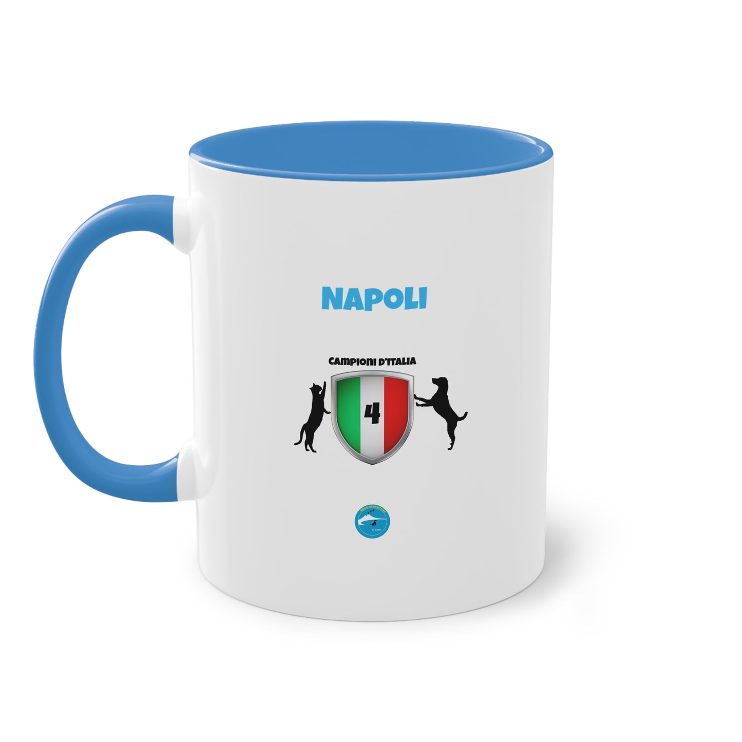 Tazza Bicolore Napoli 4° Scudetto - Design Esclusivo Cane & Gatto