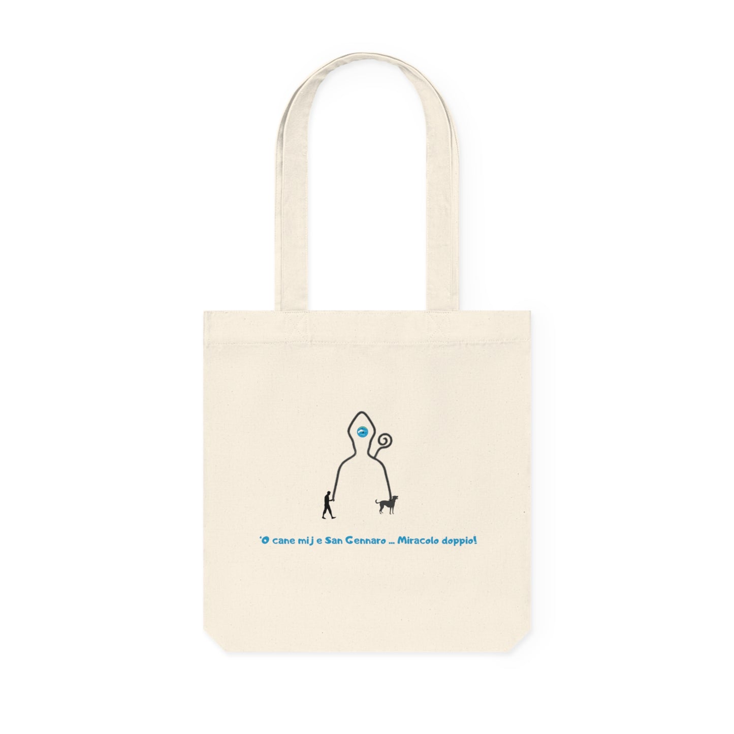 Borsa Tote per uomo Riciclata "San Gennaro & Cane" – Design Esclusivo & 80% Cotone Eco