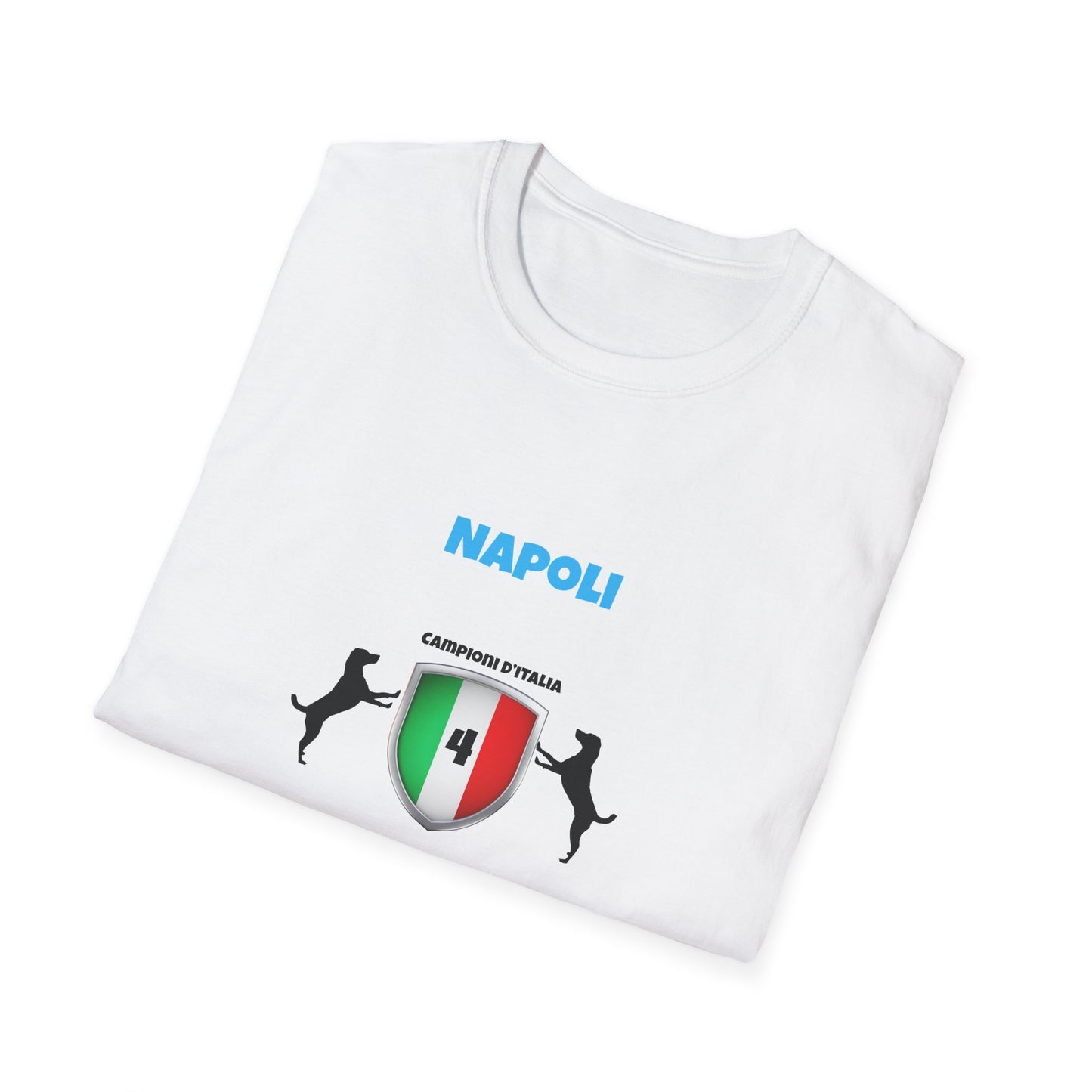 T-Shirt Unisex Napoli 4° Scudetto - Design Esclusivo 2 Cani per adulti