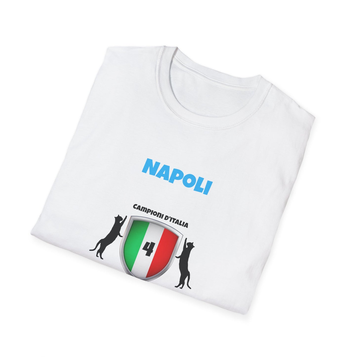 T-Shirt Unisex Napoli 4° Scudetto - Design Esclusivo 2 Gatti per adulti