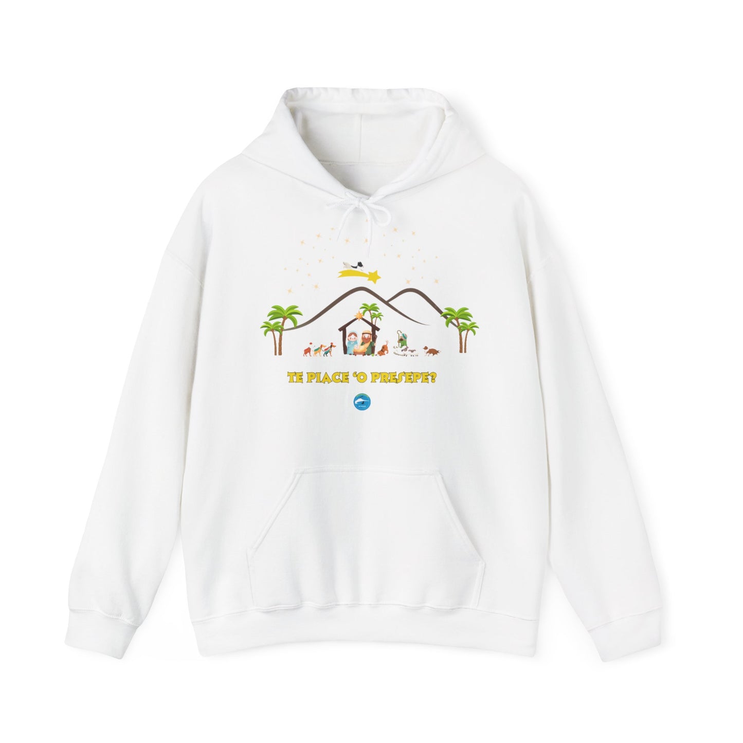 Felpa Natalizia unisex con cappuccio Te piace ‘o Presepe? per adulti