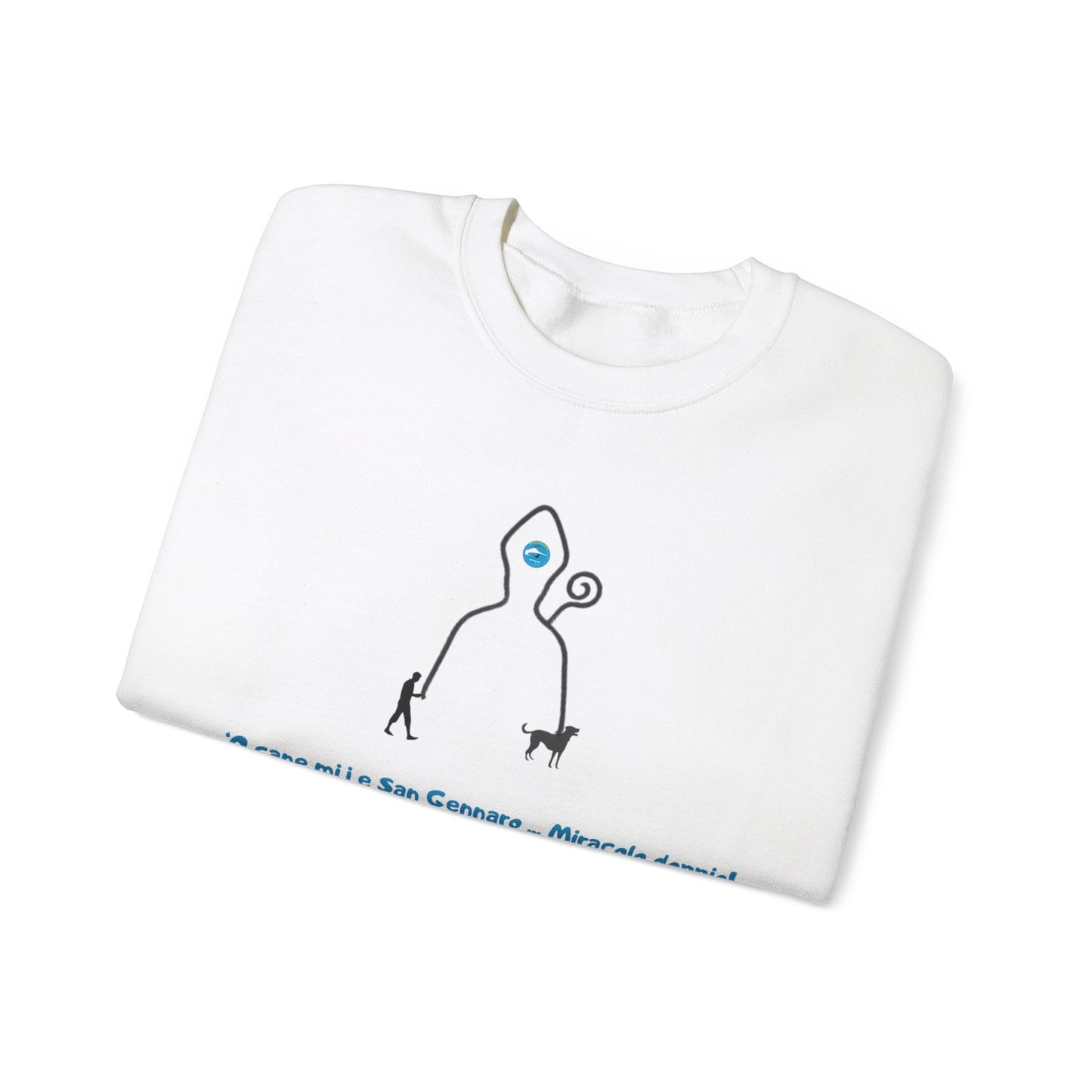 Felpa Girocollo Unisex "Uomo, San Gennaro, e Cane" – Comfort Etico & Design Esclusivo