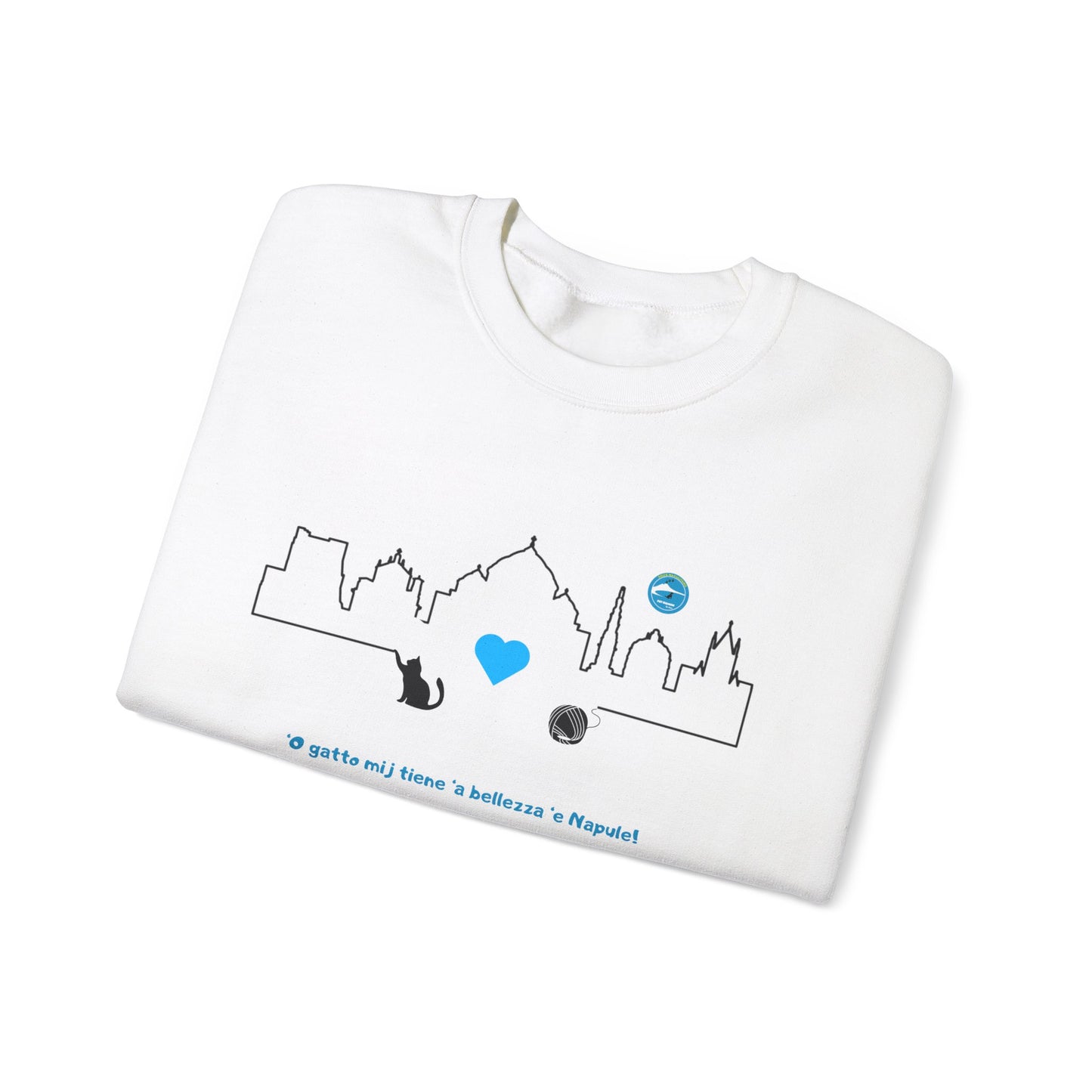 Felpa Girocollo Unisex "Napoli Skyline" - Caldo Misto Cotone Etico