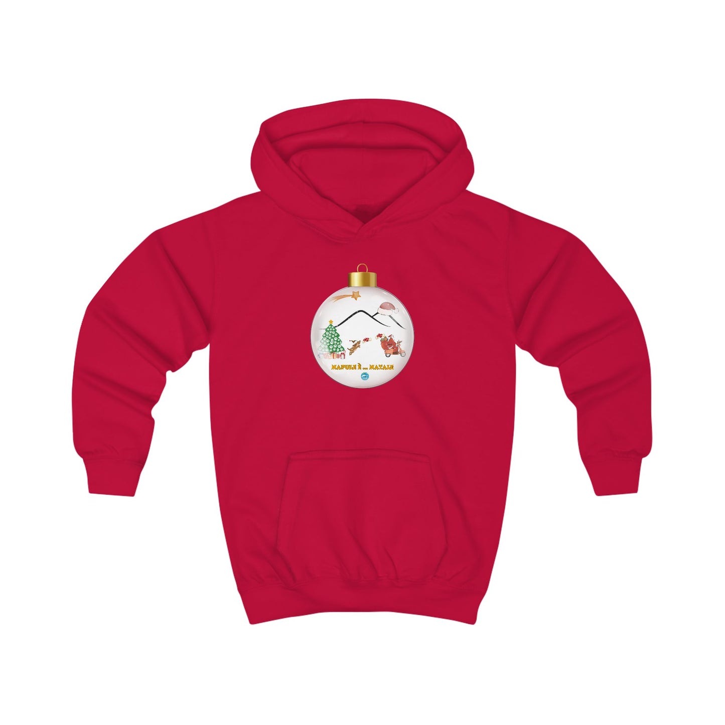 Felpa unisex Natalizia con cappuccio “Napule è ..Natale” per bambini