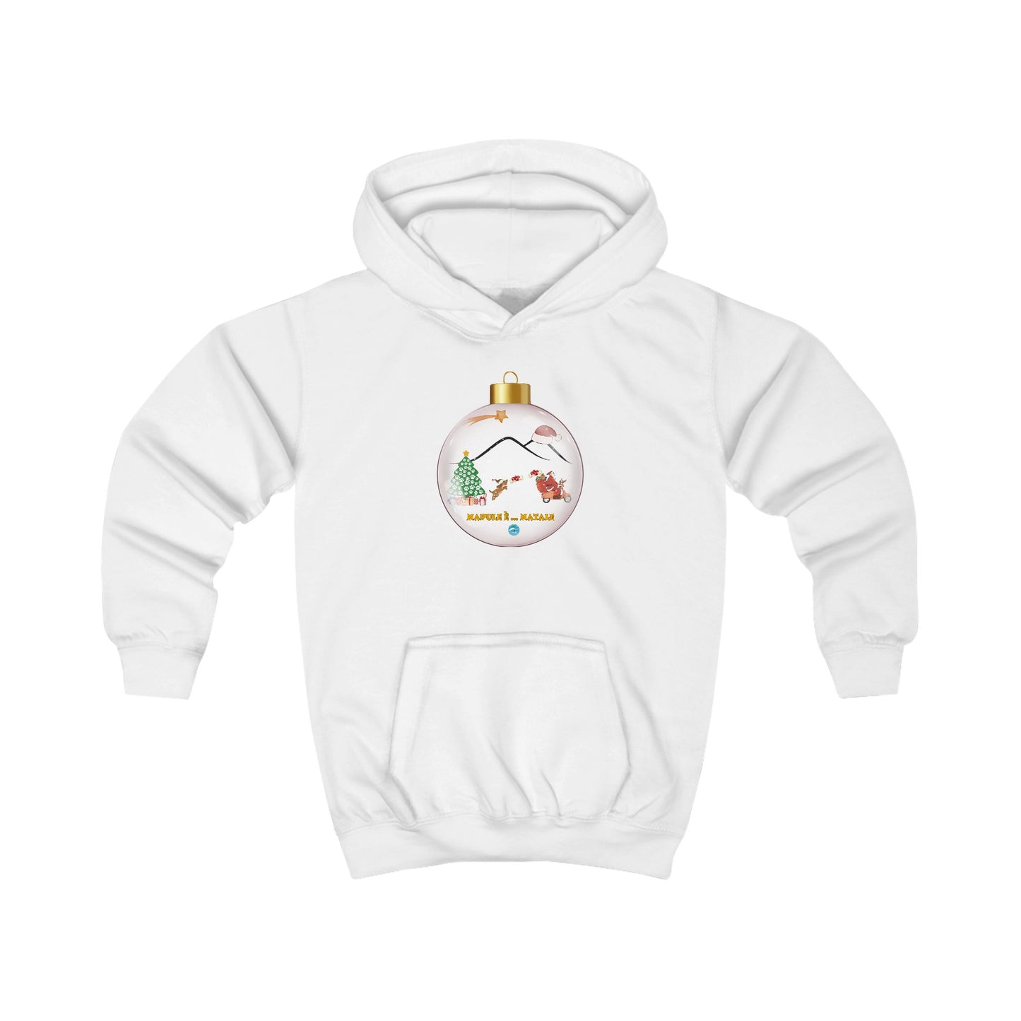 Felpa unisex Natalizia con cappuccio “Napule è ..Natale” per bambini