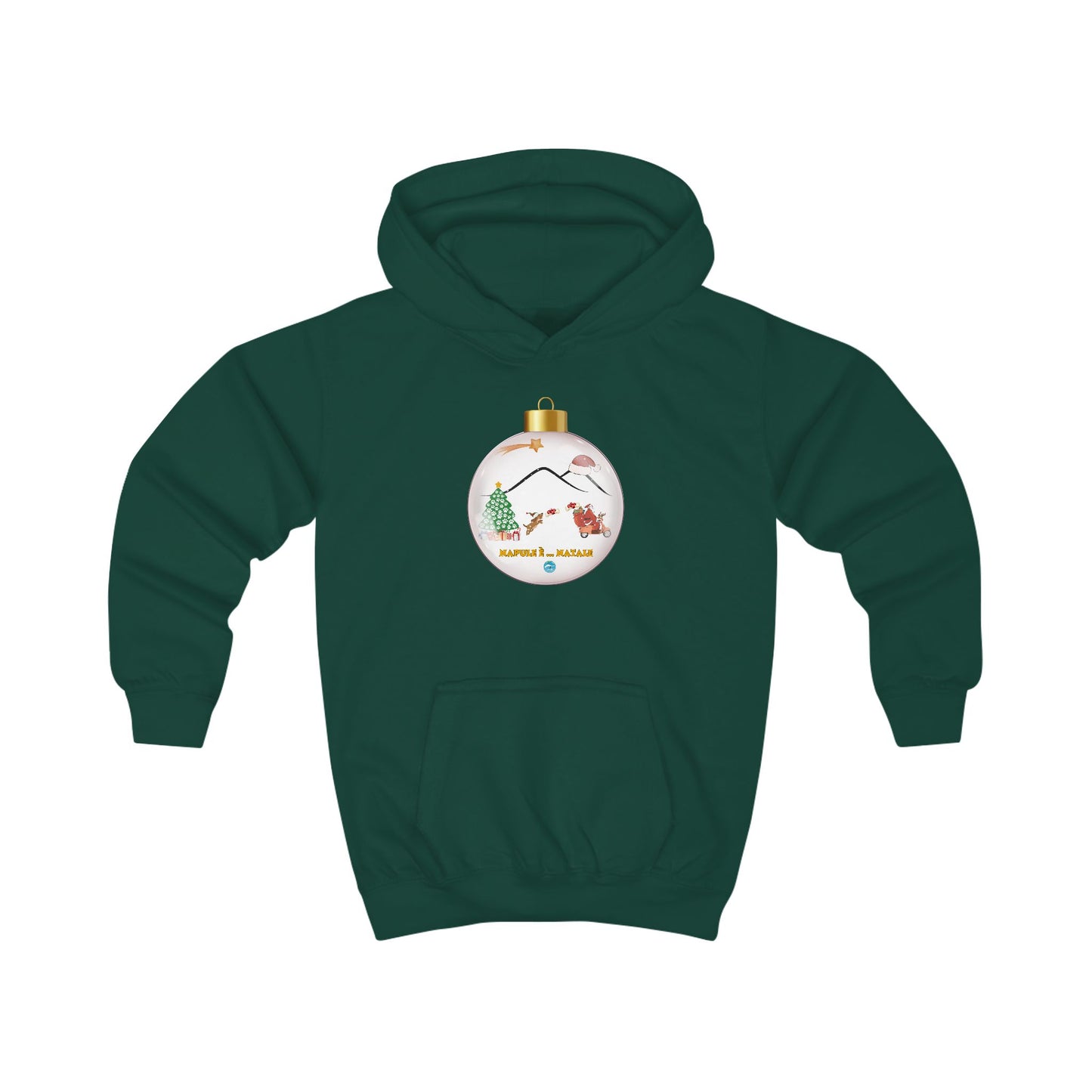 Felpa unisex Natalizia con cappuccio “Napule è ..Natale” per bambini