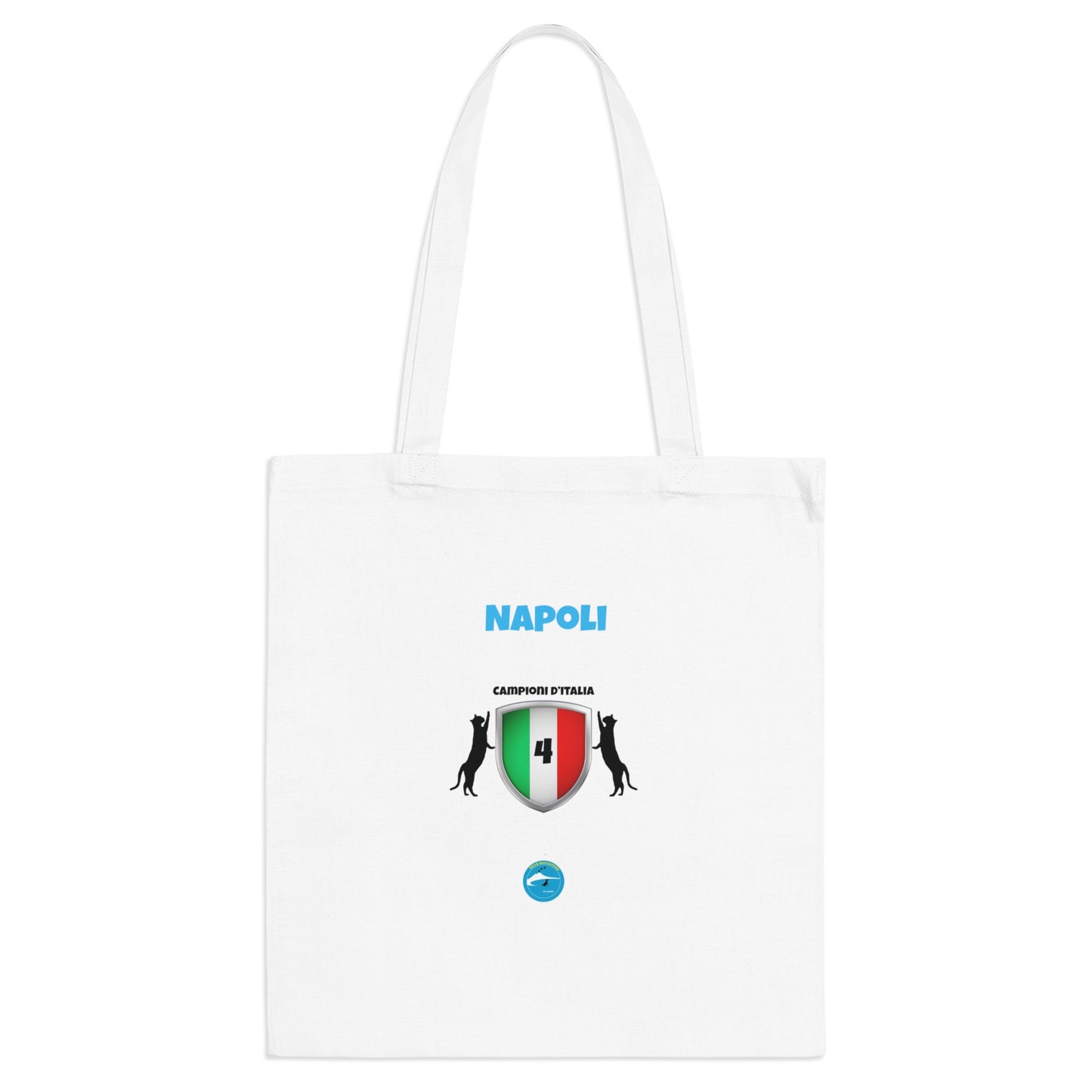 Borsa Shopper Tote Napoli 4° Scudetto - Design Esclusivo 2 Gatti | 100% Cotone
