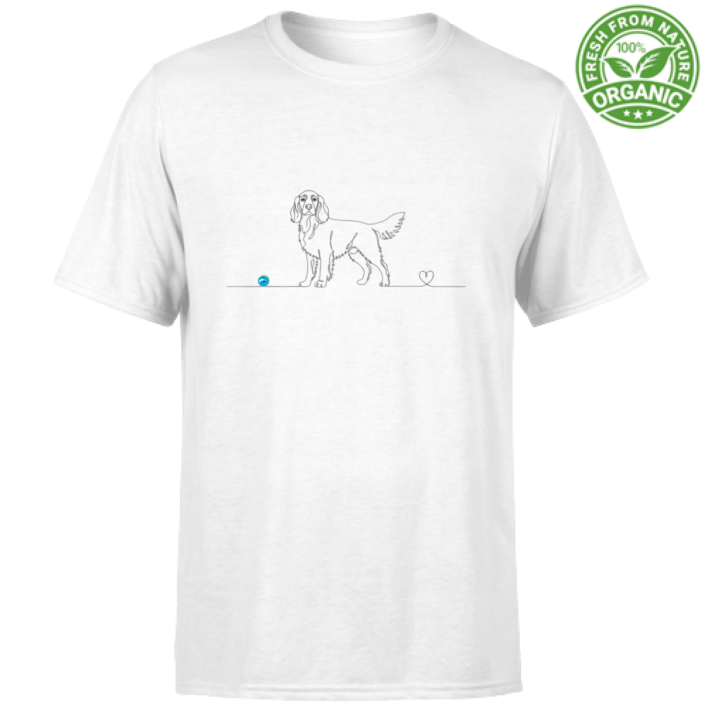 T-Shirt Unisex cotone biologico - Setter e cuore - Line Art
