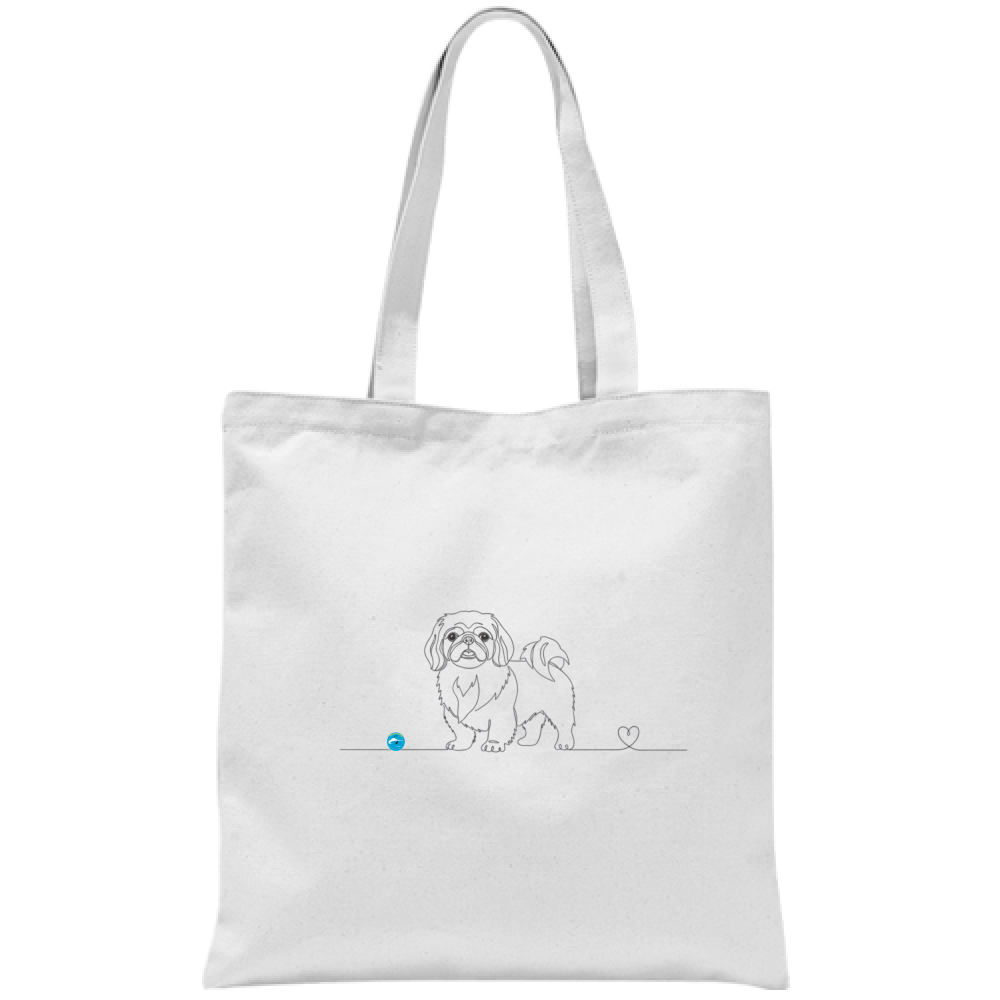 Borsa cotone eco-friendly - Pechinese e cuore - Line Art