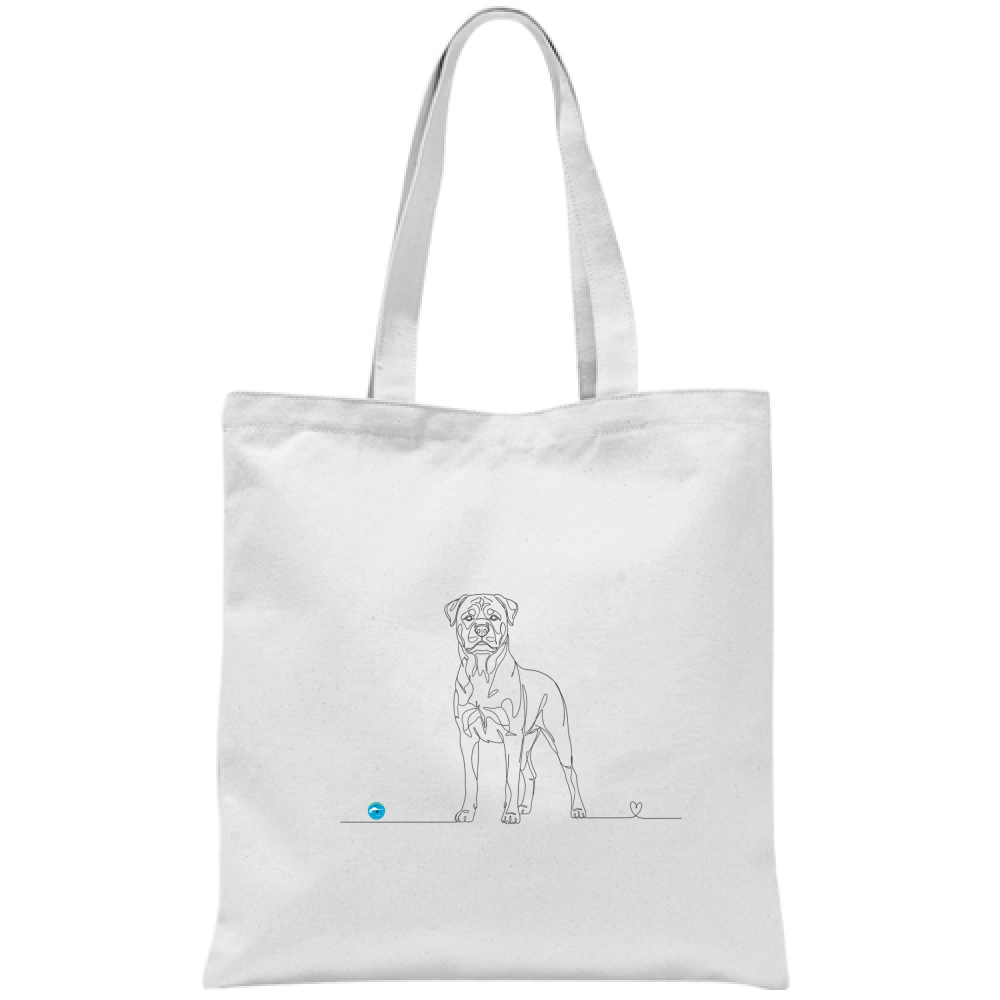 Borsa eco-friendly - Rottweiler e cuore - Line art
