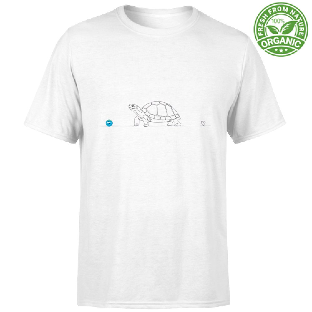 T-Shirt Unisex cotone biologico - Tartaruga e cuore - Line Art