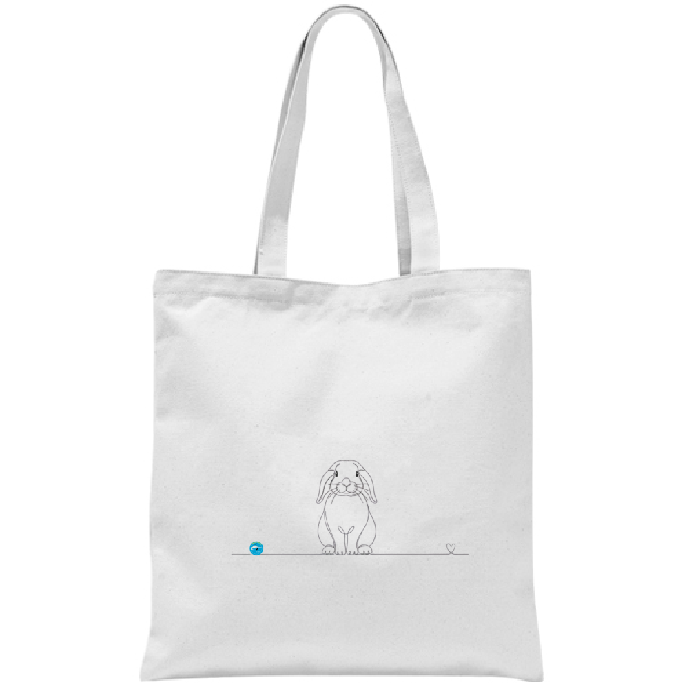 Borsa eco friendly - Coniglio ariete e cuore - Line Art