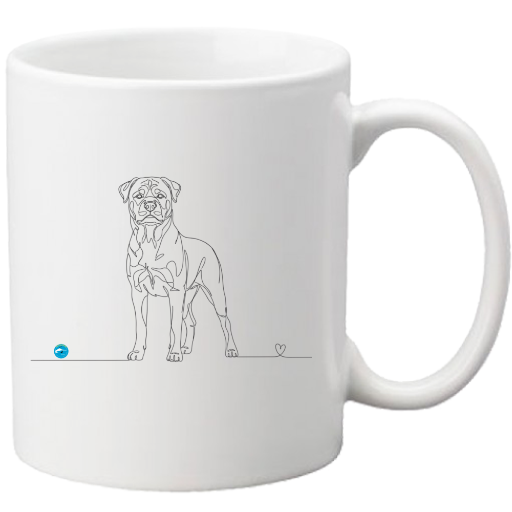 Tazza Rottweiler e cuore - Line Art