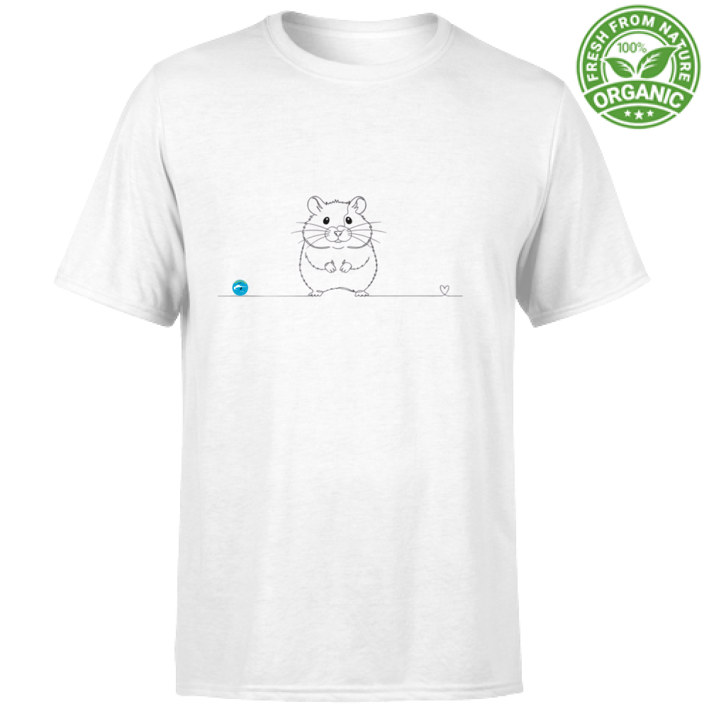 T-Shirt Unisex cotone biologico - Criceto e cuore - Line Art