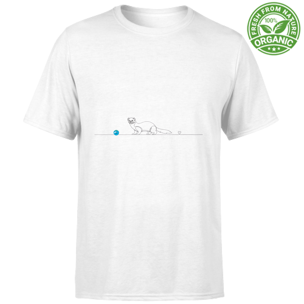 T-Shirt Unisex cotone biologico - Furetto e cuore - Line Art