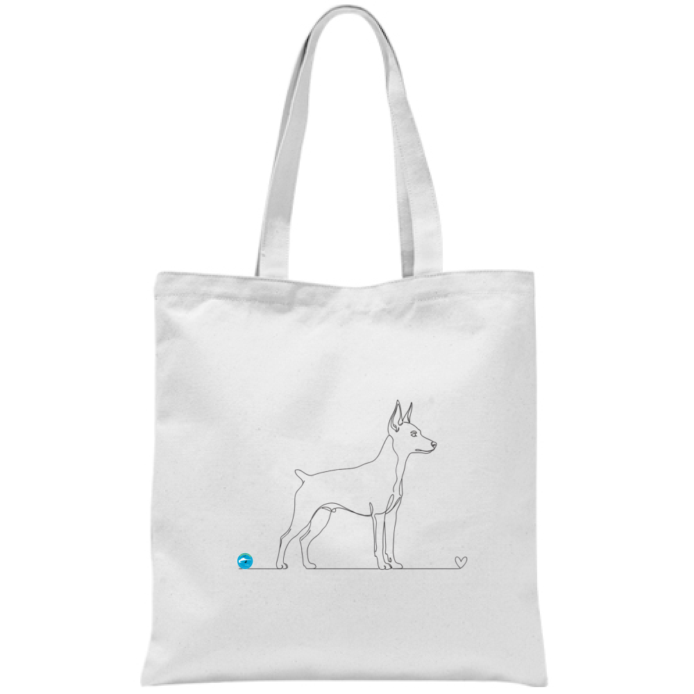 Borsa eco-friendly - Pinscher e cuore - Line Art