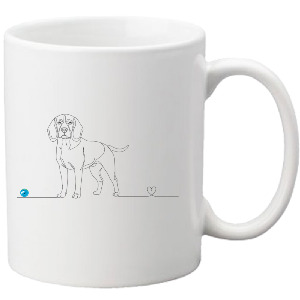Tazza Beagle e cuore - Line Art