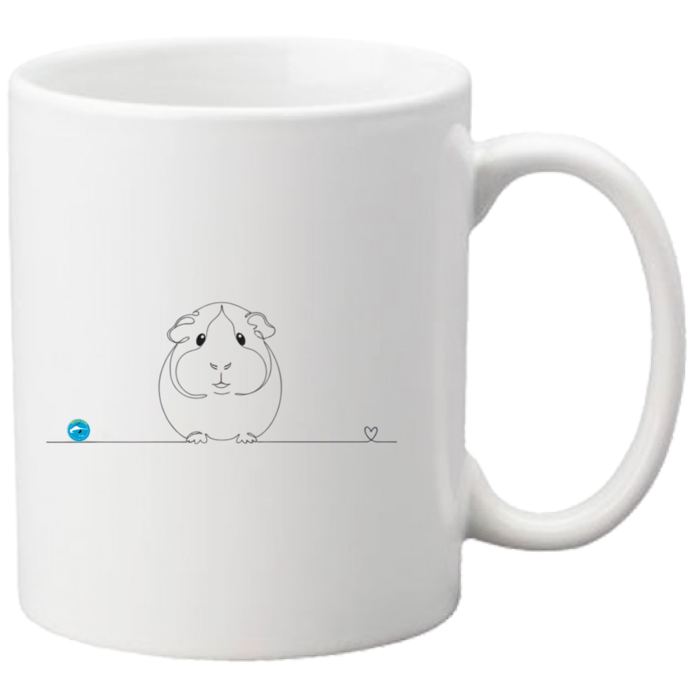 Tazza Porcellino d'India e cuore - Line Art