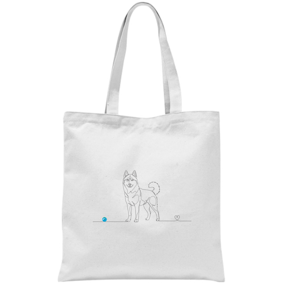 Borsa eco-friendly - Husky con cuore - Line Art