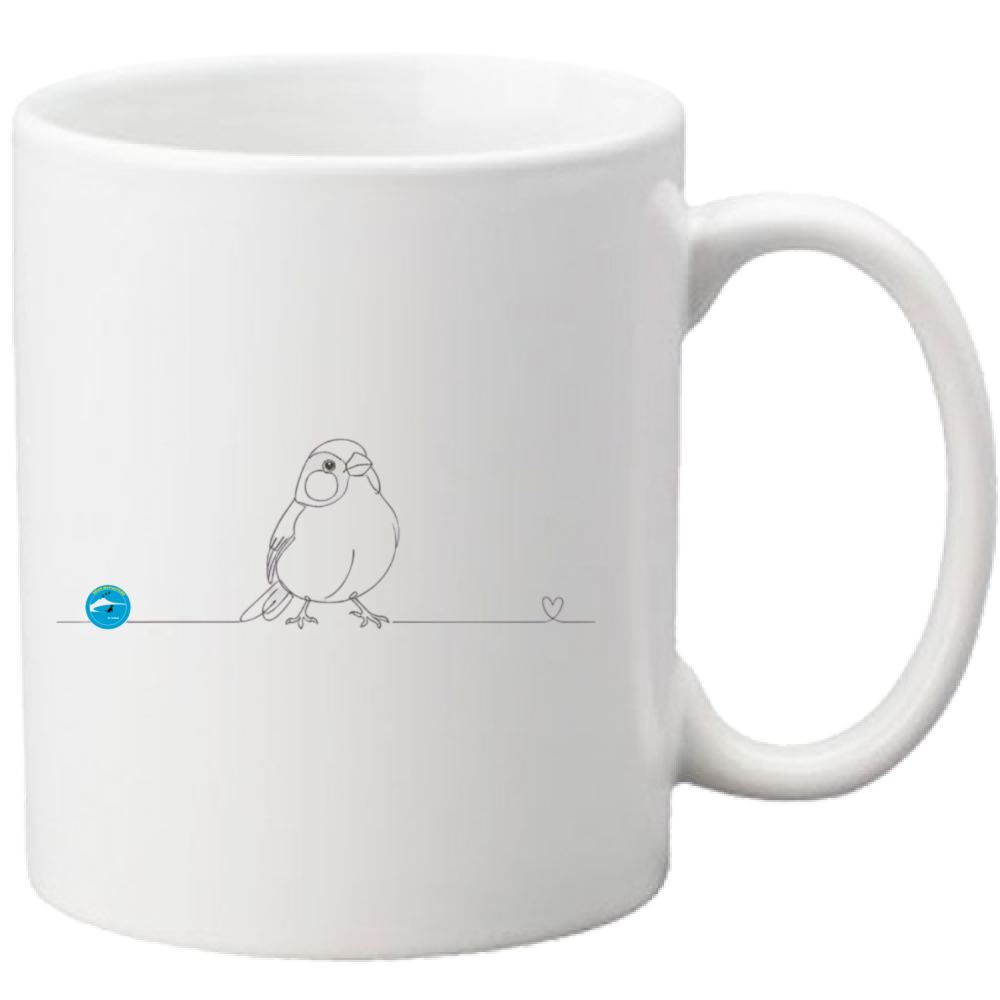 Tazza Canarino e cuore - Line Art