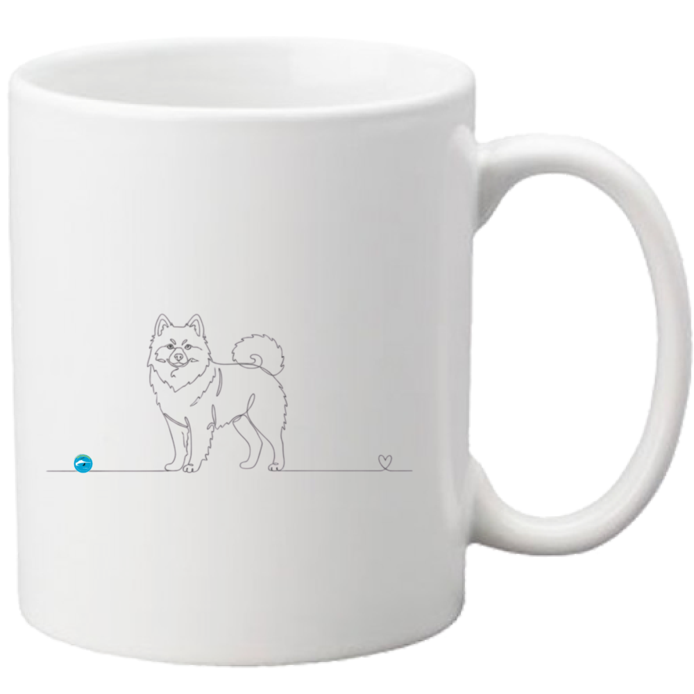 Tazza Spitz di Pomerania - Line Art