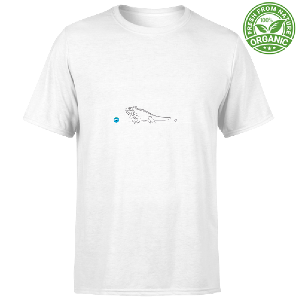 T-Shirt Unisex cotone biologico - Iguana e cuore - Line Art
