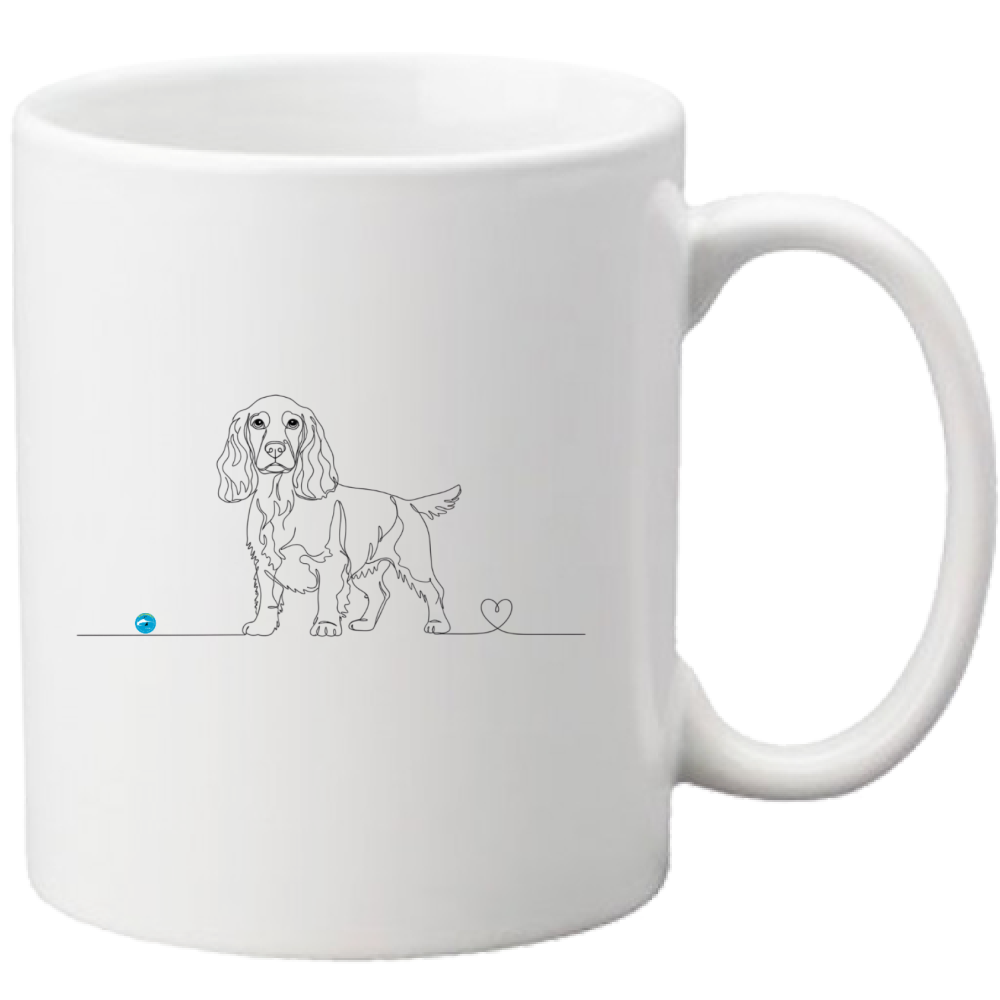 Tazza Cocker e cuore - Line Art