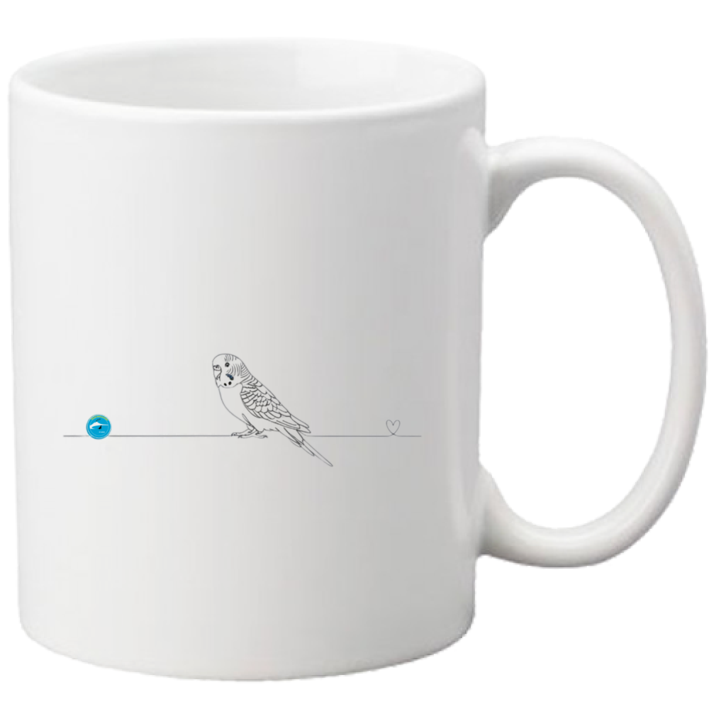Tazza Pappagallino e cuore - Line Art