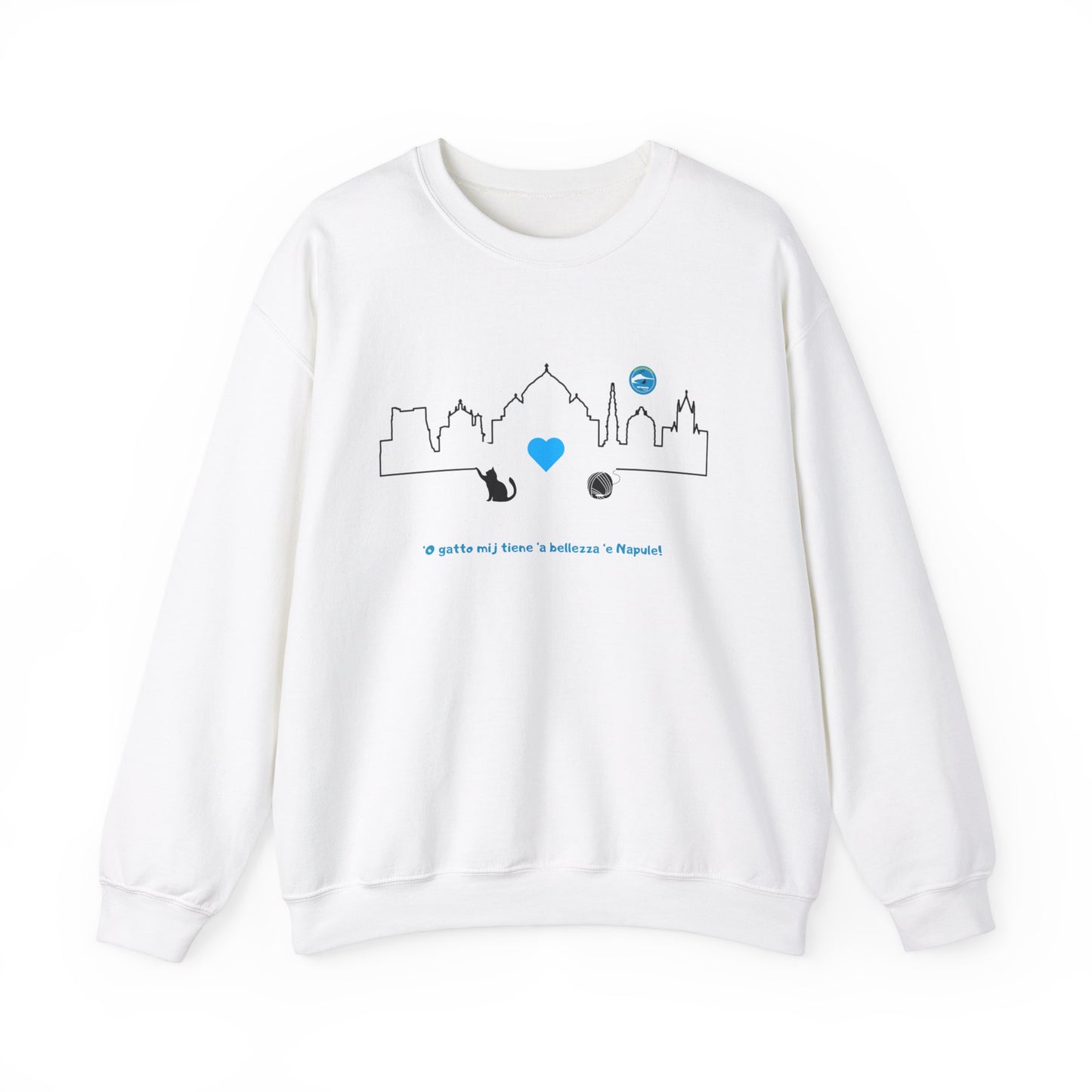 Felpa Girocollo Unisex "Napoli Skyline" - Caldo Misto Cotone Etico