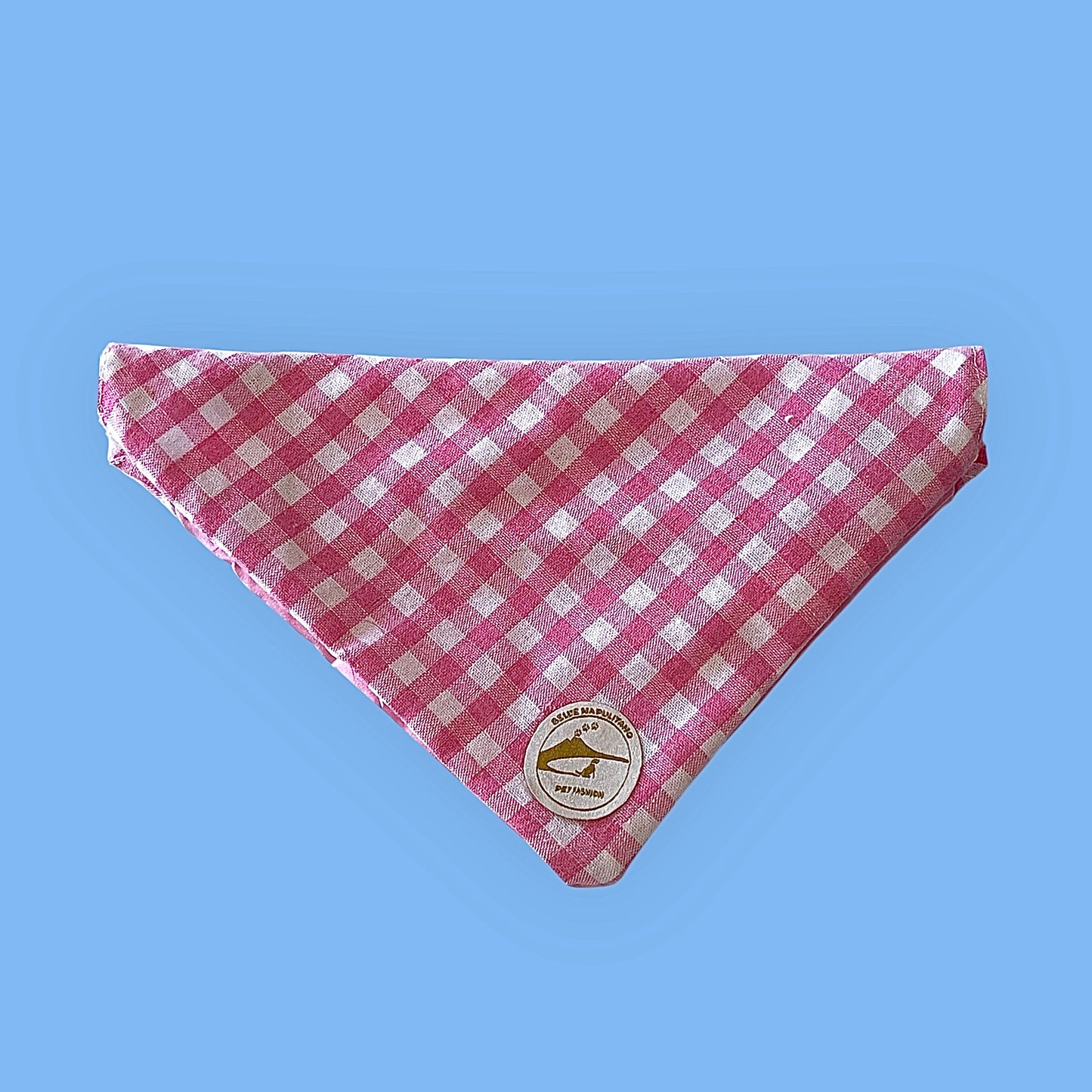 Bandana per Cani Rosa a Quadretti Double-Face e Personalizzata